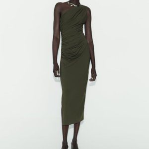 DRAPED FITTED ASYMETRICAL DRESS